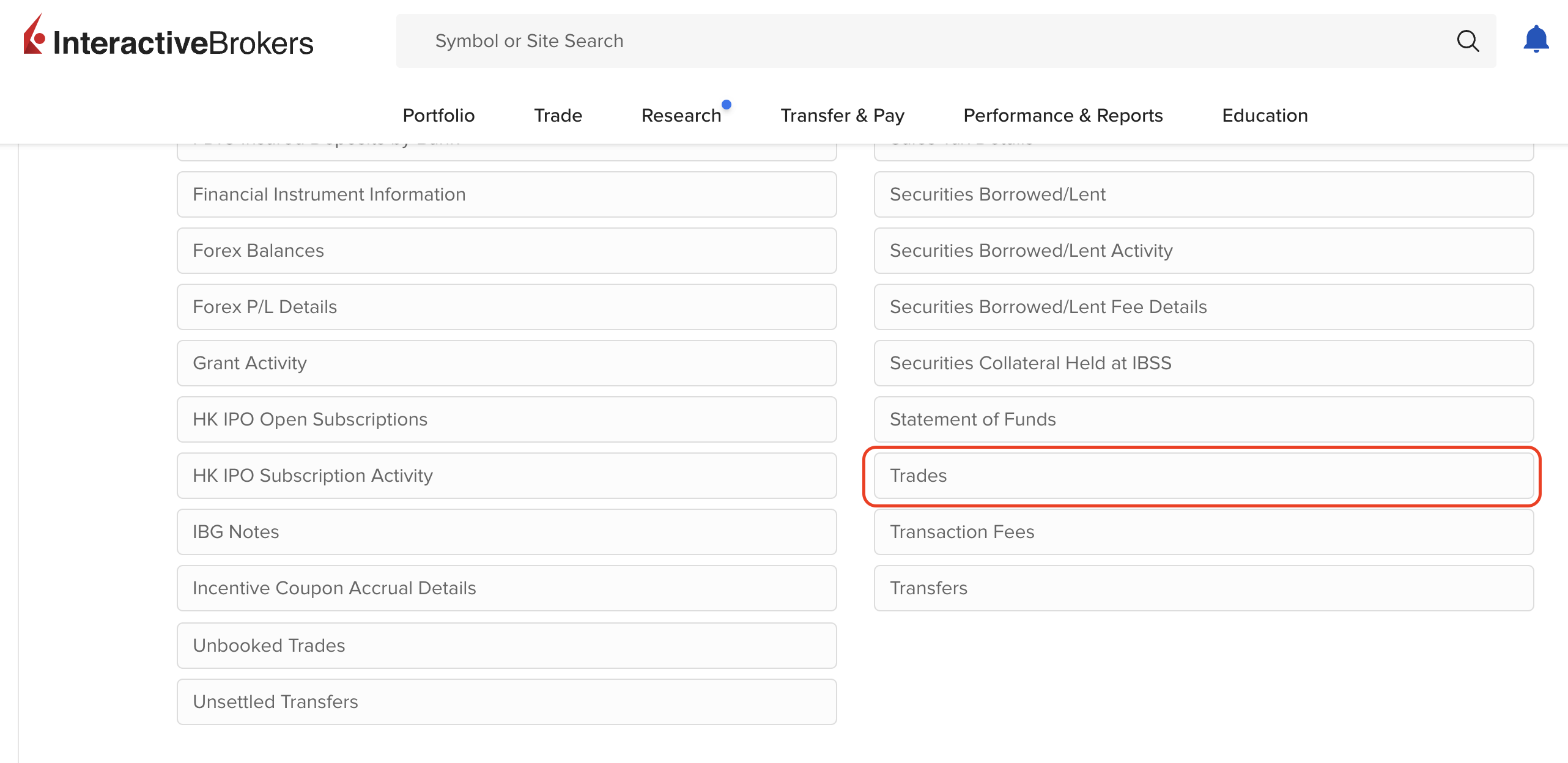 IBKR export trades 5