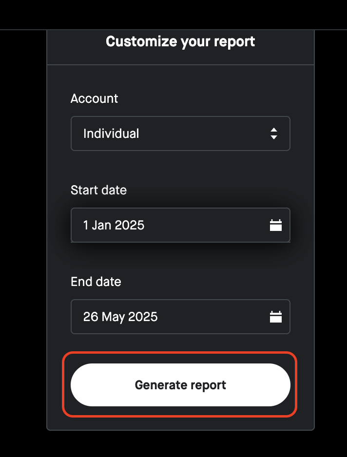Generate report button