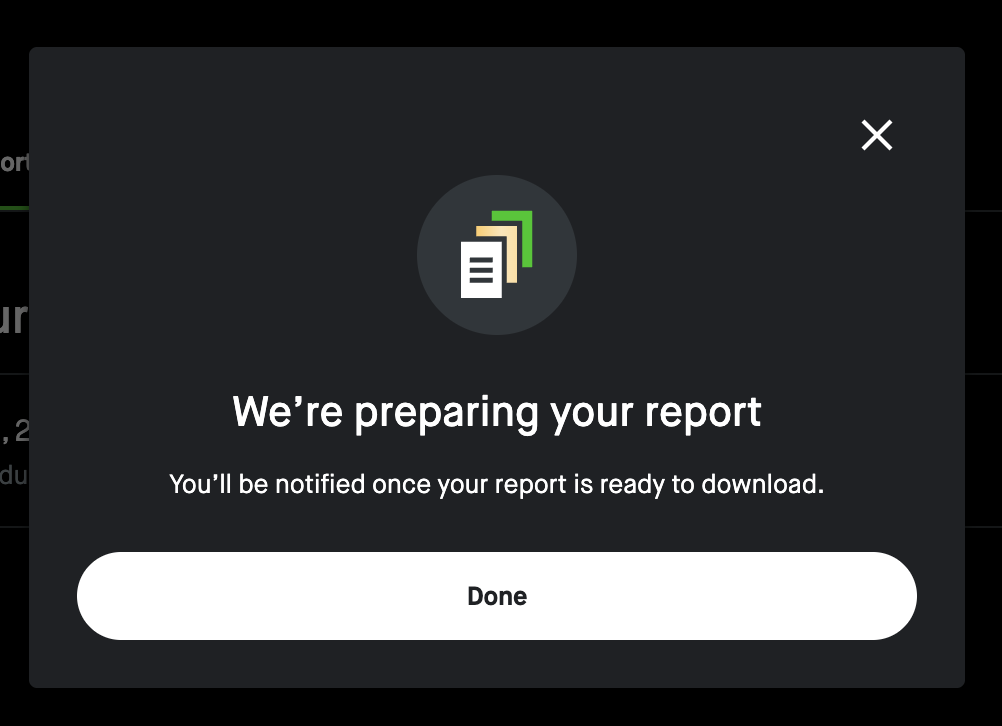 Report generation status