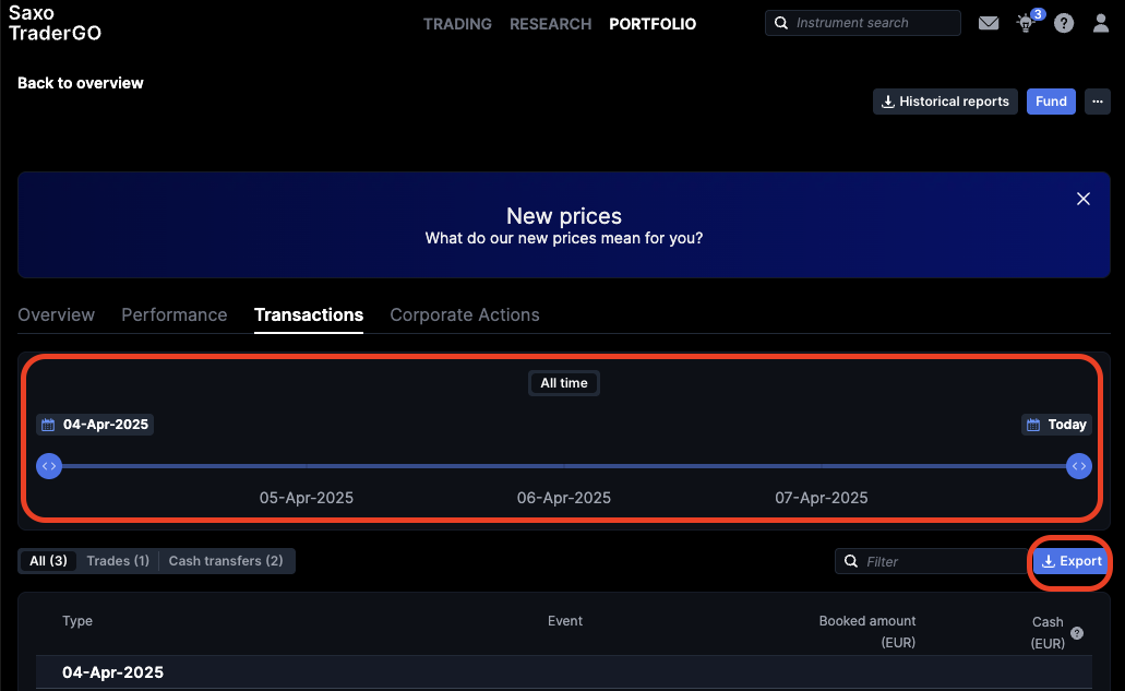 Saxo export trades 3